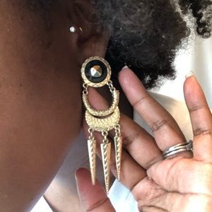 Gold tribal earrings with spikes